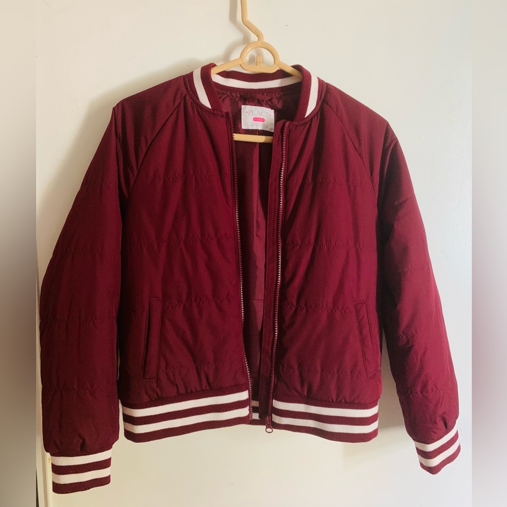 Children’s Place Girls Bomber Jacket Rubine Size XL 14